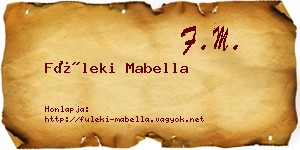 Füleki Mabella névjegykártya